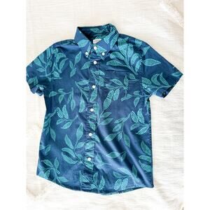 Crewcuts Factory | NWT Boys Printed Button-Down Shirt Seaport Blue | Sz 6–7